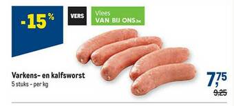 Makro Varkens En Kalfsworst aanbieding