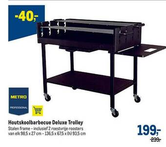 Makro Houtskoolbarbecue Deluxe Trolley aanbieding