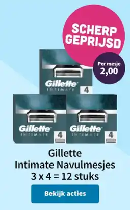 Plein.nl Gillette Intimate Navulmesjes aanbieding