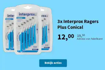 Plein.nl 3x Interprox Ragers Plus Conical aanbieding