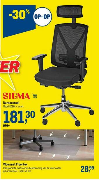 Makro Bureaustoel, Vloermat Floortex aanbieding