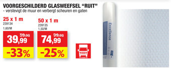 Hubo Voorgeschilderd Glasweefsel "RUIT" aanbieding
