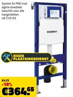 Bouwcenter Frans Vlaeminck system fix pro met sigma duwplaat aanbieding
