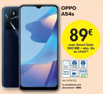 Carrefour Oppo A54s aanbieding