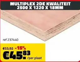 Bouwcenter Frans Vlaeminck Multiplex 2de kwaliteit aanbieding