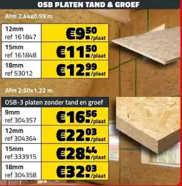 Bouwcenter Frans Vlaeminck Osb platen tand & groef aanbieding