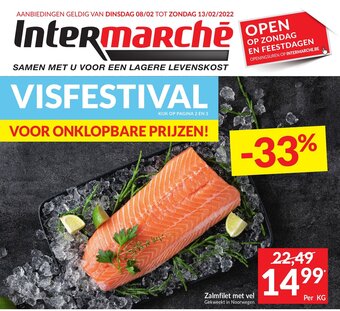 Intermarché Zalmfilet met vel per kg aanbieding