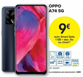 Carrefour Oppo A74 5G aanbieding
