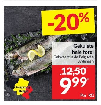 Intermarché Gekuiste hele forel per kg aanbieding