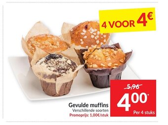 Intermarché Gevulde muffins per 4 stuks aanbieding