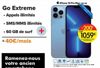 Carrefour iPhone 13 Pro Max 128 GB aanbieding