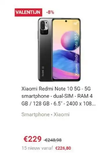 Valentijn Xiamo Redmi Note 10 5G- 5G smartphone-dual-sim- RAM 4 GB/ 128 GB- 6.5" -2400 X 108