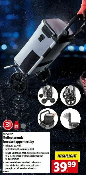 Lidl Topmove reflecterende boodschappentrolley aanbieding