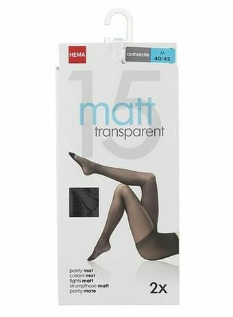 HEMA HEMA 2-pak Panty&aposs 15 Denier Antraciet (antraciet) aanbieding