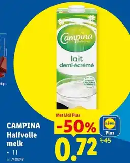 Lidl Campina halfvolle melk aanbieding