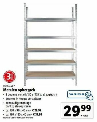 Lidl Metalen opbergrek aanbieding