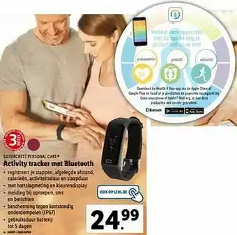 Lidl Silvercrest personal care activity tracker met bluetooth aanbieding