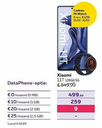 Proximus Xiaomi 11t 128gb 5g aanbieding