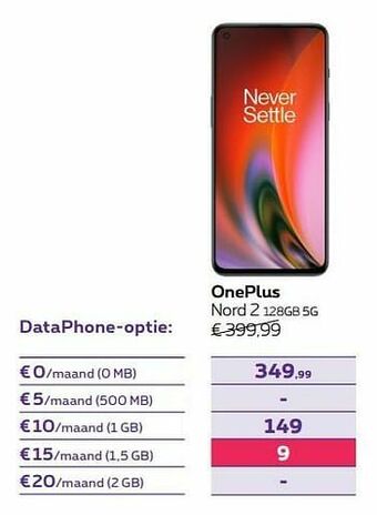 Proximus Oneplus nord 2 128gb 5g aanbieding