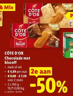 Lidl Côte d'or chocolade met biscroff aanbieding