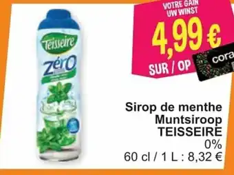 Cora Sirop de menthe Muntsiroop Teisseire 1L aanbieding