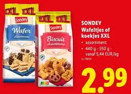 Lidl Sondey wafeltjes of koekjes xxl aanbieding