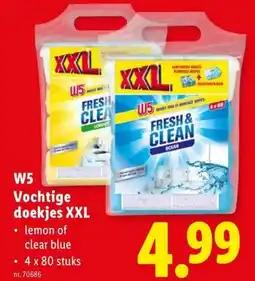Lidl W5 vochtige doekjes xxl aanbieding
