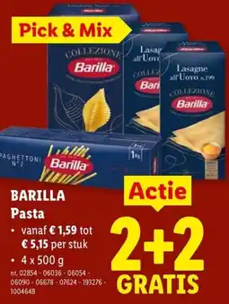 Lidl Barilla pasta aanbieding