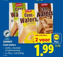 Lidl Sondey cent wafers aanbieding