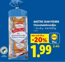 Lidl Maître jean pierre chocoladebroodjes aanbieding