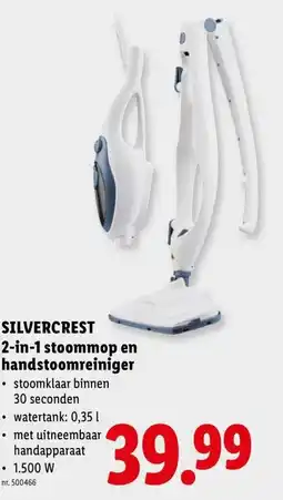 Lidl Silvercrest 2-in-1 stoommop en handstoomreiniger aanbieding