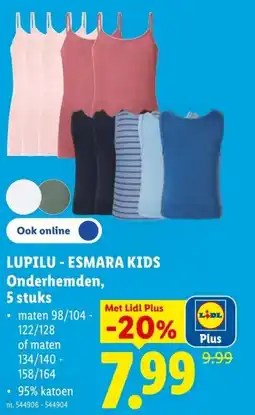 Lidl Lupilu esmara kids onderhemden aanbieding