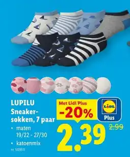 Lidl Lupilu sneaker sokken aanbieding