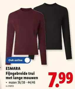 Lidl Esmara fijngeweven trui met lange mouwen aanbieding