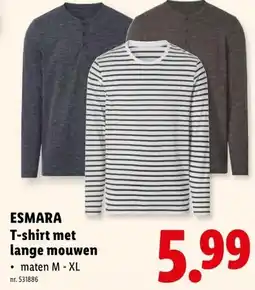 Lidl Esmara t-shirt met lange mouwen aanbieding