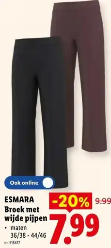 Lidl Esmara broek met wijde pijpen aanbieding