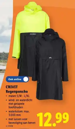 Lidl Crivit regenponcho aanbieding