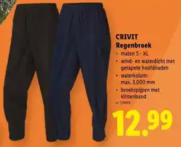 Lidl Crivit regenbroek aanbieding