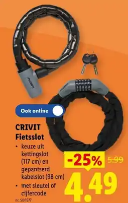 Lidl Crivit fietslot aanbieding