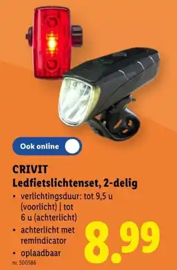 Lidl Crivit ledfietslichtenset aanbieding