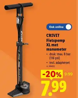 Lidl Crivit fietspomp xl met manometer aanbieding