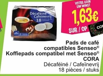 Cora Pads de cafe compatibles Senseo Koffiepads compatibel met Senseo Cora aanbieding