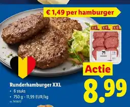Lidl Runderhamburger xxl aanbieding