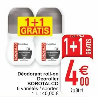 Cora Deodorant roll-on Deoroller Borotalco 2x50ml aanbieding