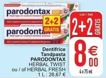 Cora Dentifrice Tandpasta Parondontax Herbal Twist 4x75ml aanbieding