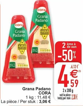 Cora Grana Padano 2x200g aanbieding