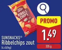 ALDI Sunsnacks Ribbelchips zout aanbieding