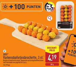 ALDI BBQ Varkensballetjesbrochette aanbieding