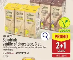 ALDI My Vay Sojadrink vanille of chocolade aanbieding
