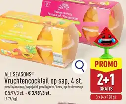 ALDI All Seasons Vruchtencocktail op sap aanbieding